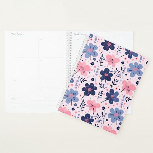Agenda Soft Pink Blue Wildflower Meadow Aesthetic (Demostración)