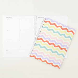Agenda Soft Pink Blue Yellow Wavy Stripes Aesthetic Nurse
