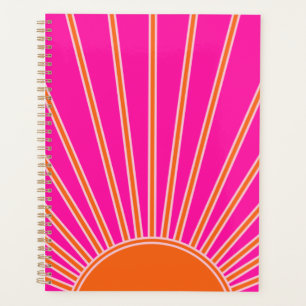 Agenda Sol Sunrise Caliente Rosa Y Naranja Preppy Sunshin