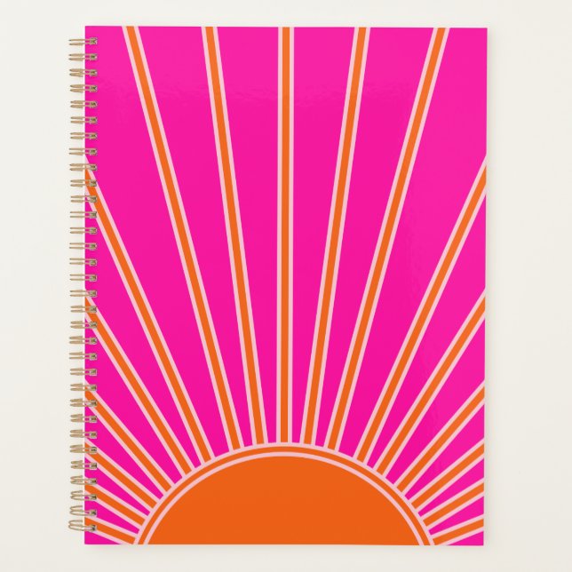 Agenda Sol Sunrise Caliente Rosa Y Naranja Preppy Sunshin (Anverso)