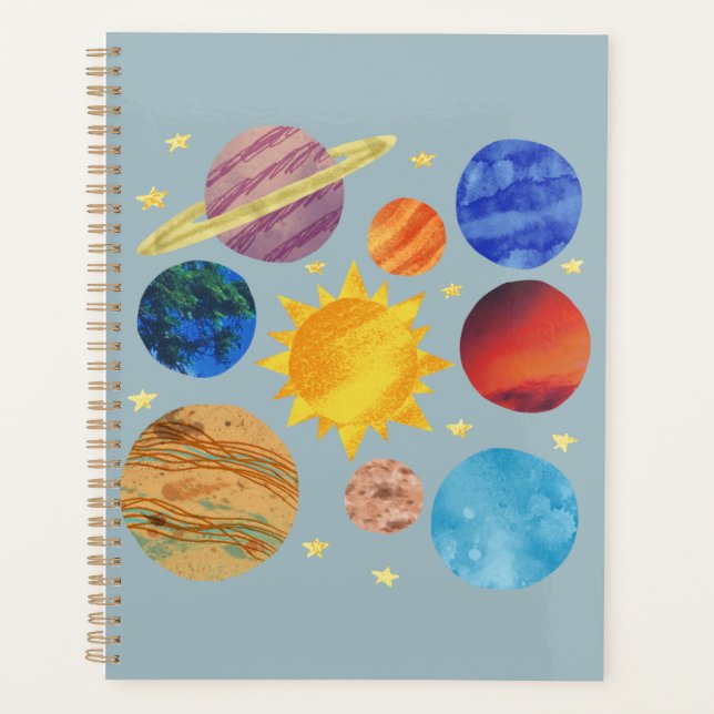 Agenda Solar System Notebook | Space Planets Educational  (Anverso)
