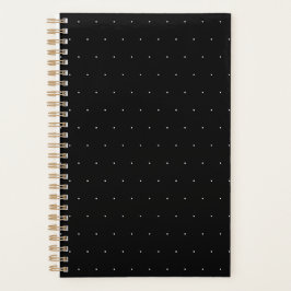 Agenda Solid Black with White Dot Style 5.5" x 8.5" size