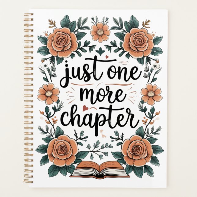 Agenda Solo un capítulo más – Amante de libros florales (Anverso)