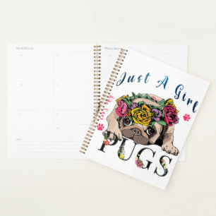 Agenda Solo un Chica que ama a la mascota pug