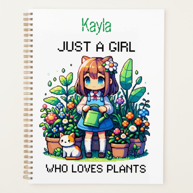 Agenda Solo un Chica que ama las plantas personalizadas (Anverso)
