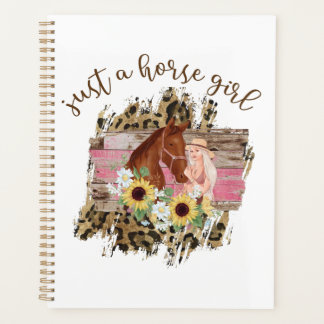 Agenda Solo una chica de caballo diseño floral hermoso y
