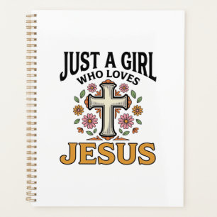 Agenda Solo una chica que ama a Jesús Camiseta de cruz fl