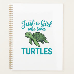 Agenda Solo una chica que ama las tortugas grabado vintag