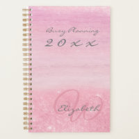 Sombreado de color rosa de planner con monograma 2