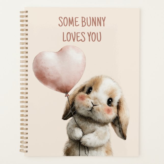 Agenda Some Bunny Loves You with Heart Balloon (Anverso)