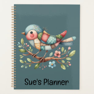 Agenda Songbird de trabajo en mosaico en rama en floració