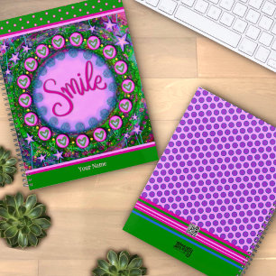 Agenda Sonrisa floral de bonito Alegre PurpleArt verde
