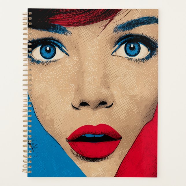 Agenda Sorprendida mujer en arte pop (Anverso)