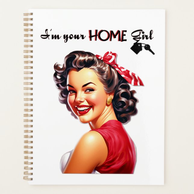 Agenda Soy tu Chica de casa arte Chica retro inmobiliario (Anverso)