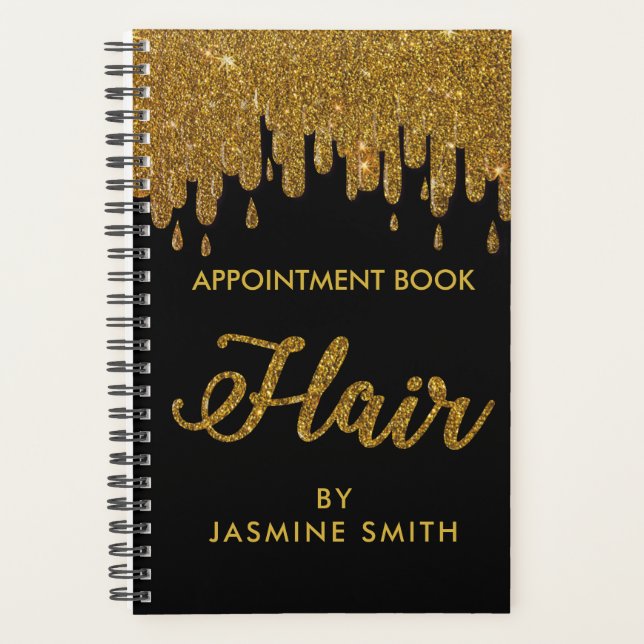 Agenda Sparkly Gold Purpurina Hair Nombramiento (Anverso)