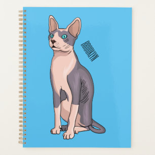 Agenda Sphynx cat cartoon illustration