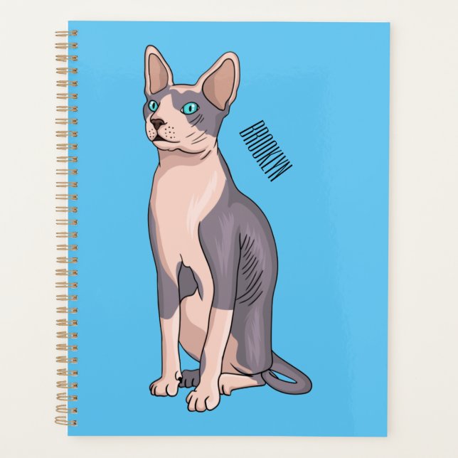 Agenda Sphynx cat cartoon illustration (Anverso)