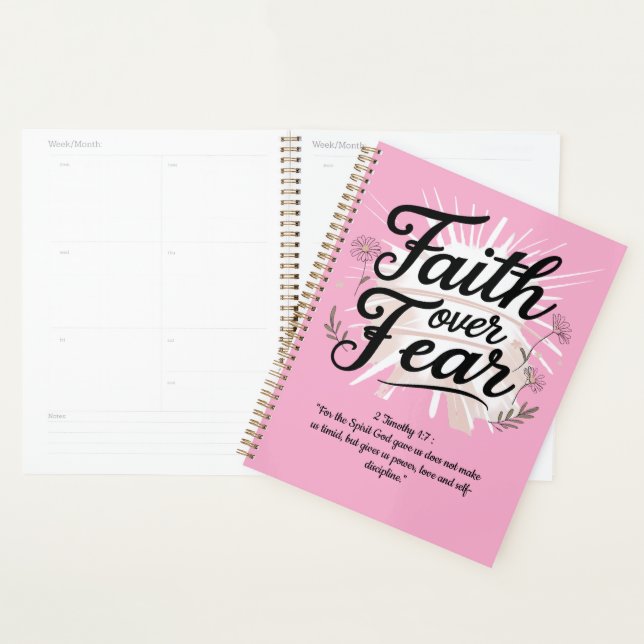 Agenda Spiral Planner with Psalm 56:3-4 Bible Verse (Demostración)