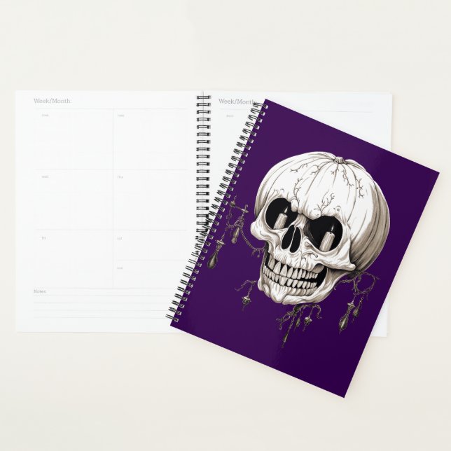 Agenda Spooky Halloween Melting Cranium With Bat Imagery  (Demostración)
