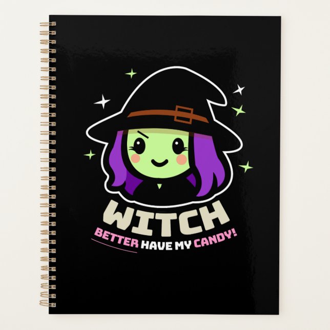 Agenda Spooky Kawaii Witch Halloween Planner (Anverso)