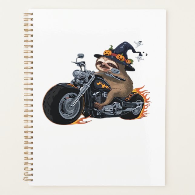 Agenda Spooky Sloth Motorcycle Ride Halloween Biker Fun C (Anverso)