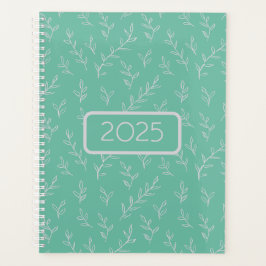 Agenda Springy: hojas con dibujos a mano en verde menta