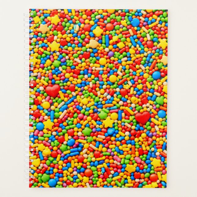 Agenda Sprinkle Planner Cover | Bright Rainbow Candy (Anverso)
