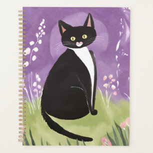Agenda Sr. Chonk Gato de Esmoquin Acuarela Púrpura