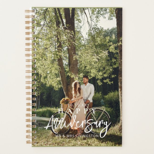 Agenda Sr. y Sra. Feliz Boda Aniversario Personalizado Pl (Anverso)