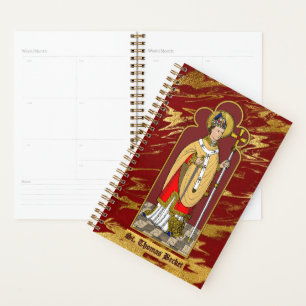 Agenda St. Thomas Becket con espada (M 033; coloreado)