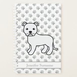 Agenda Staffie inglés blanco, perro de dibujos animados l