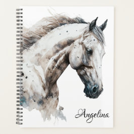 Agenda Stallion blanco | Diseño de acuarela |
