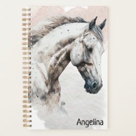 Agenda Stallion blanco | Diseño de acuarela | Planificado