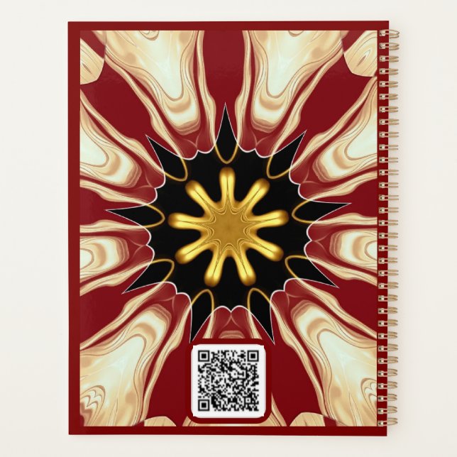 Agenda Starburst | Deep Crimson & Gold Luxury Organizer w (Reverso)