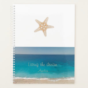 Agenda Starfish de playa viviendo el nombre personalizado