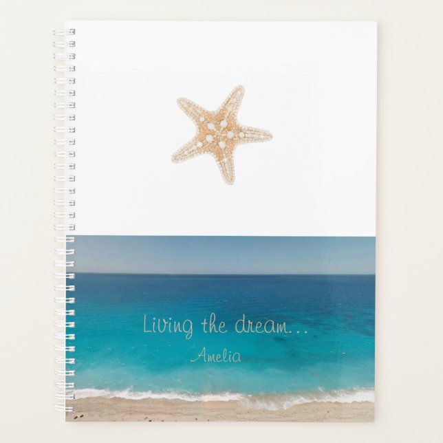 Agenda Starfish de playa viviendo el nombre personalizado (Anverso)