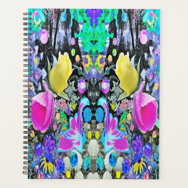 Agenda Stargazer Lily, Rosa y Collage de Hibiscus Rosa (Anverso)