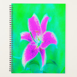 Agenda Stargazer rosa caliente Lily sobre Turquesa y Verd
