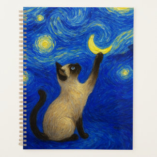 Agenda Starry Night Siamese Cat Moon 