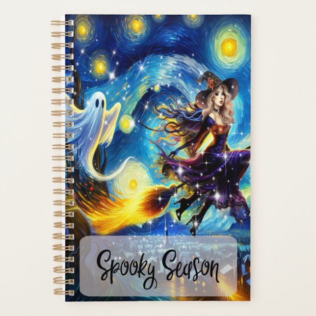 Agenda Starry Night Witchy Halloween Design (Anverso)