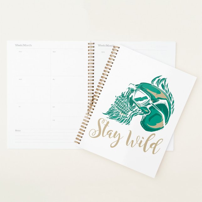 Agenda Stay Wild Modern Bearded Skull (Subido por el creador)