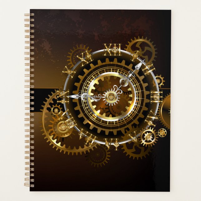Agenda Steampunk clock with antique gears (Anverso)