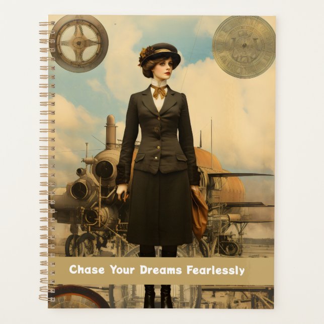 Agenda Steampunk Lady Chase Your Dreams Sin Miedo (Anverso)
