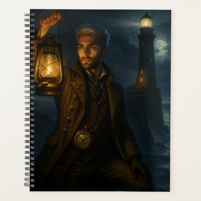 Agenda Steampunk Victorian Fantasy Lighthouse Keeper (Anverso)