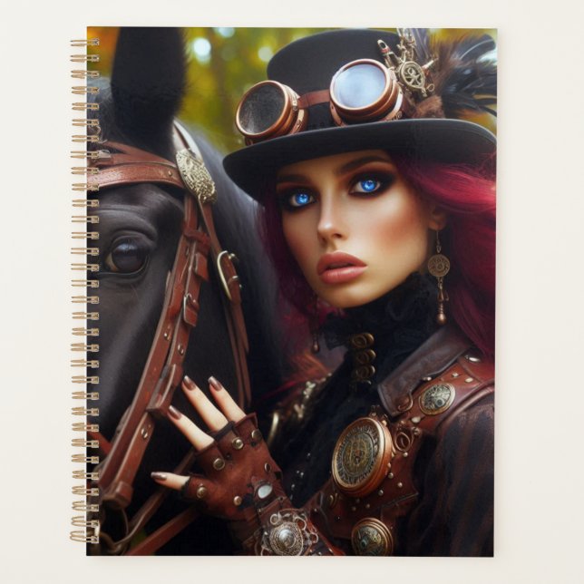 Agenda Steampunk Victorian Lady Dark Rider (Anverso)