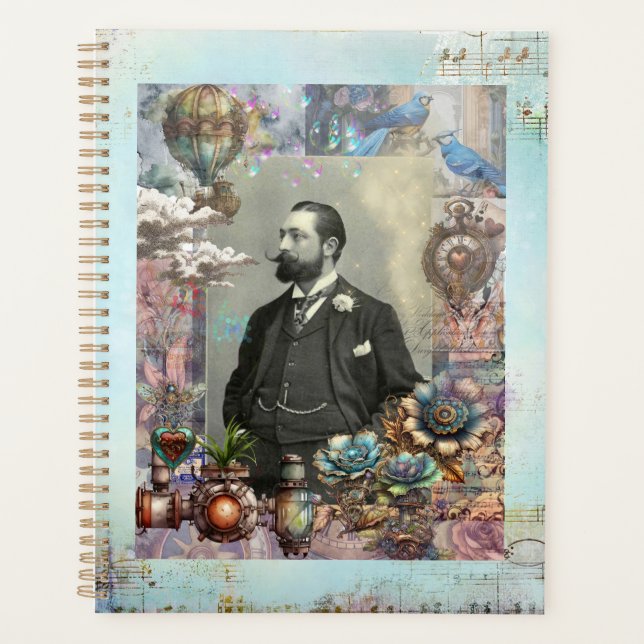 Agenda Steampunk Victorian Man y su sueño. (Anverso)