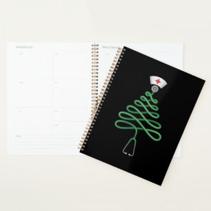 Agenda Stethoscope Árbol de Navidad Enfermera Bata de Nav