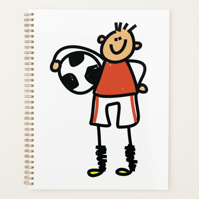 Agenda Stick Figure Soccer Boy Football Player (Anverso)