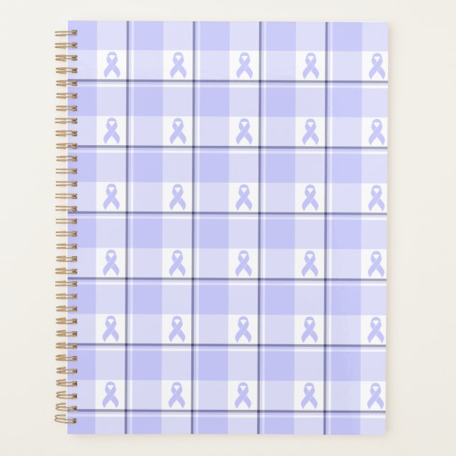 Agenda Stomach Cancer Awareness Plaid Periwinkle Ribbon (Anverso)
