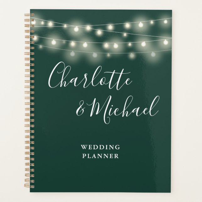 Agenda String Lights Signature Script Emerald Boda (Anverso)